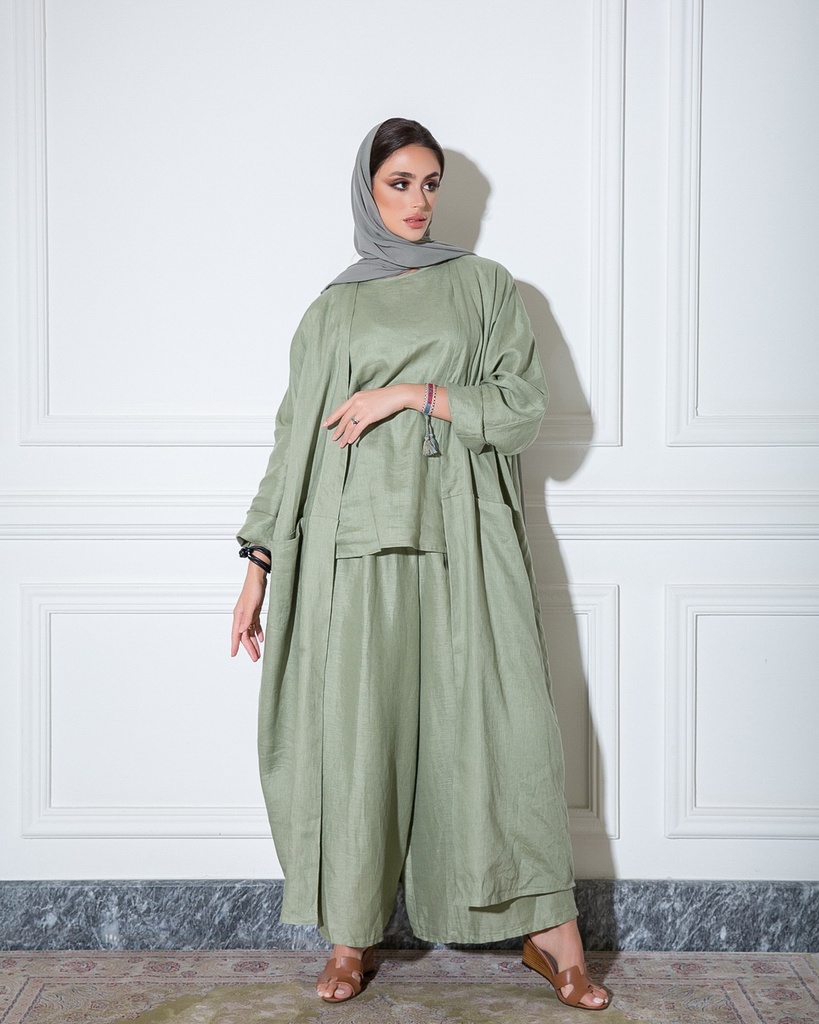 Linen Abaya Light Olivian