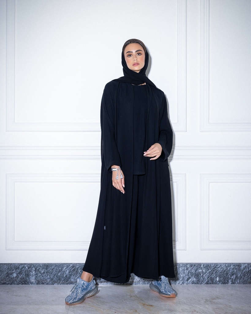 High Neck Abaya Black (1-73)