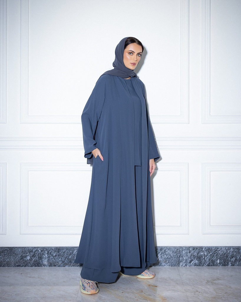 High Neck Abaya Dark Grey