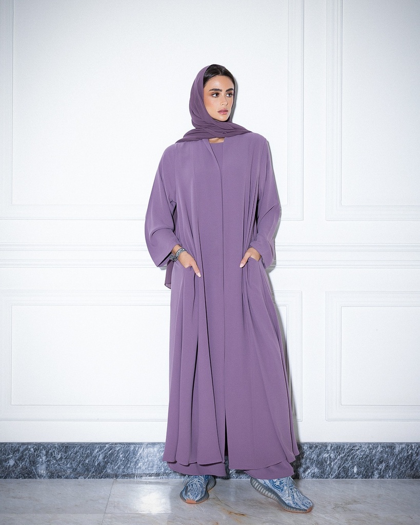 High Neck Abaya Lavender