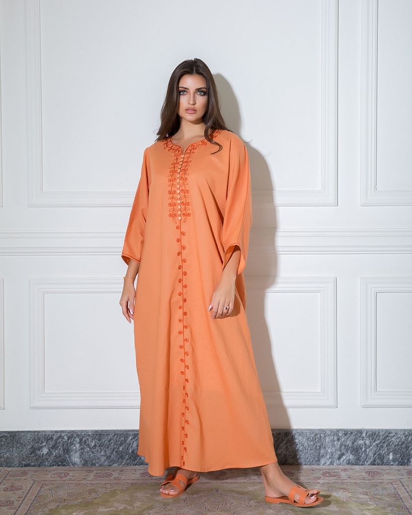 Orange Embroidery Linen (EMB 13)