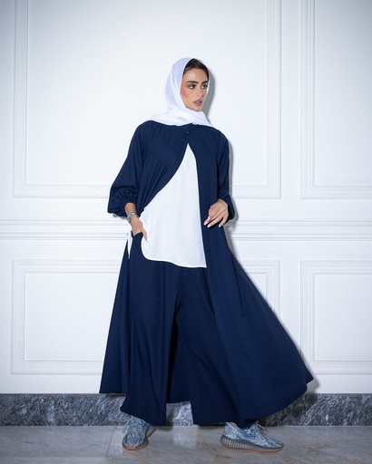 Long Jacket Set Navy Blue (crepe)